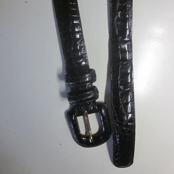 Reptiles House Black Crocodile Belt  Womens Size XS 1\